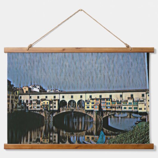 Die Ponte Vecchio Wandteppich Mit Holzrahmen (Vorne)