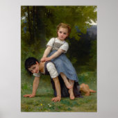 Die Pony-Back-Fahrt von William-Adolphe Bouguereau Poster (Vorne)