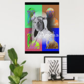 Die Pop-Art-Amelia Poster (Heimbüro)