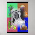 Die Pop-Art-Amelia Poster<br><div class="desc">Ich kann mich erinnern,  als Amelia Earhart 1937 verschwand. Die Welt schien eher überstürzt zu sein. Hier ist sie in ihrer Brille mit kleinen Pop-Art-Bildern,  um das Poster abzuspielen. Spunky wie Amelia</div>