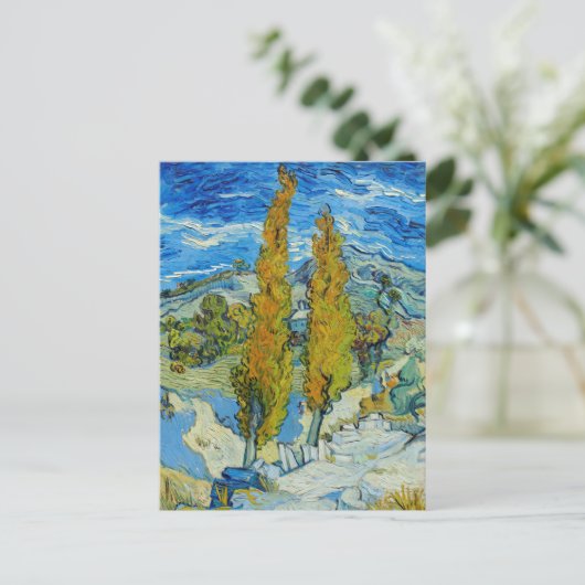 Die Poplars in Saint-Rémy, 1889 Vincent Van Gogh Postkarte (Stehend Vorderseite)