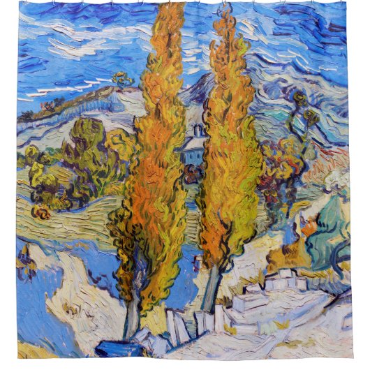 Die Poplars in Saint-Rémy, Van Gogh Duschvorhang (Vorderseite)