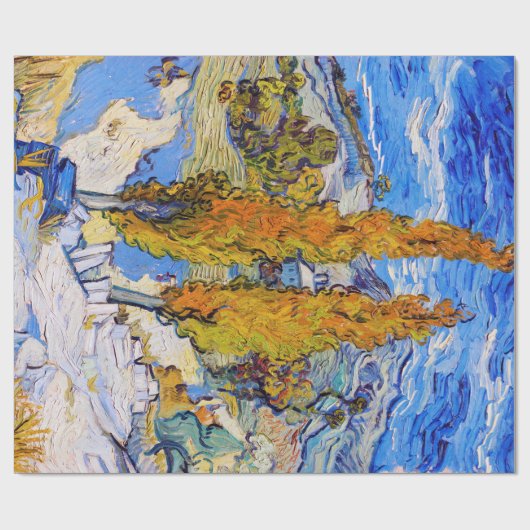 Die Poplars in Saint-Rémy, Van Gogh Geschenkpapier (Flach)