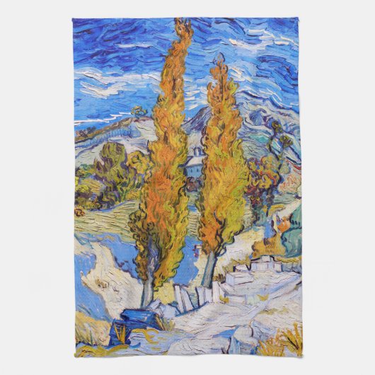 Die Poplars in Saint-Rémy, Van Gogh Geschirrtuch (Vertikal)