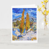 Die Poplars in Saint-Rémy, Van Gogh Karte (Gelbe Blume)