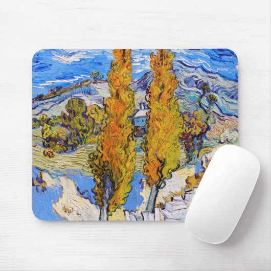 Die Poplars in Saint-Rémy, Van Gogh Mousepad (Mit Mouse)