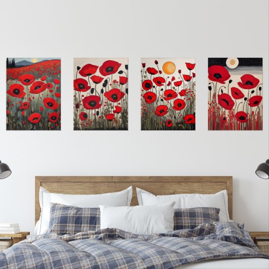 Die Poppies Bilderwand Sets (Schlafzimmer)