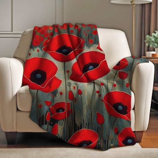 Die Poppies Fleecedecke