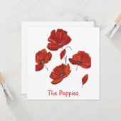 Die Poppies Karte (Vorderseite/Rückseite Beispiel)