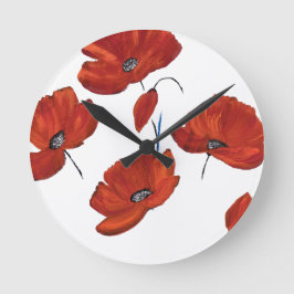 Die Poppies Runde Wanduhr