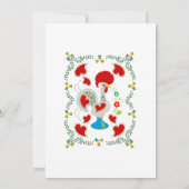 Die portugiesische Rooster-Geburtstagspartei Einladung (Rückseite)