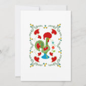 Die portugiesische Rooster-Geburtstagspartei Einladung (Rückseite)