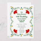 Die portugiesische Rooster-Geburtstagspartei Einladung (Vorne/Hinten)