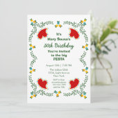 Die portugiesische Rooster-Geburtstagspartei Einladung (Stehend Vorderseite)