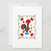 Die portugiesische Rooster-Geburtstagspartei Einladung (Rückseite)