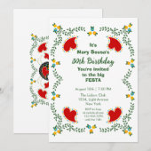 Die portugiesische Rooster-Geburtstagspartei Einladung (Vorne/Hinten)