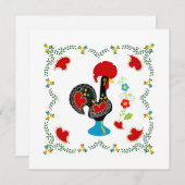 Die portugiesische Rooster Happy Birthday Card (Vorne/Hinten)