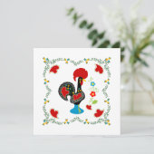 Die portugiesische Rooster Happy Birthday Card (Stehend Vorderseite)