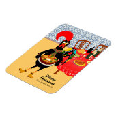 Die portugiesische Rooster-Liebe King Cake-Karte Magnet (Linke Seite)