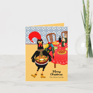 Die portugiesischen Rooster-Lieben King Cake Karte