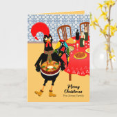 Die portugiesischen Rooster-Lieben King Cake Karte (Gelbe Blume)