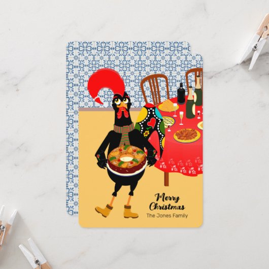 Die portugiesischen Rooster-Lieben King Cake Karte (Vorderseite/Rückseite Beispiel)