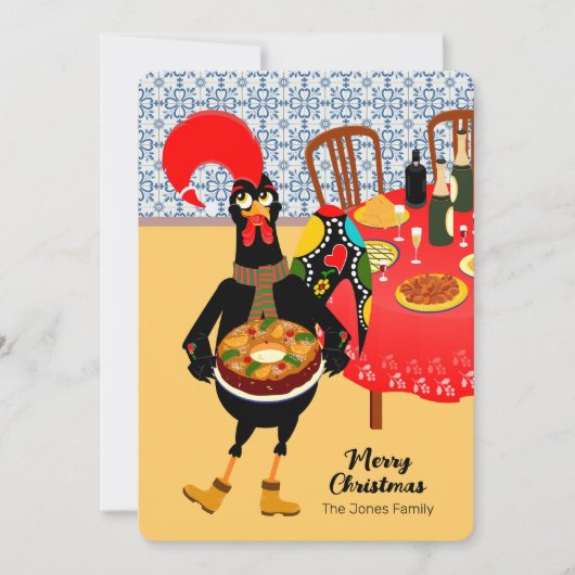 Die portugiesischen Rooster-Lieben King Cake Karte (Vorderseite)