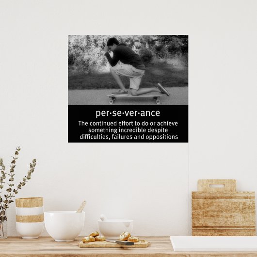 Die Pose des Longboard-Gebets Poster (Küche)