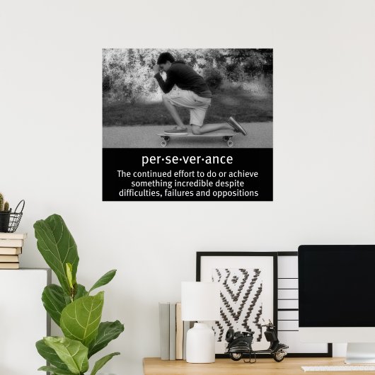 Die Pose des Longboard-Gebets Poster (Heimbüro)