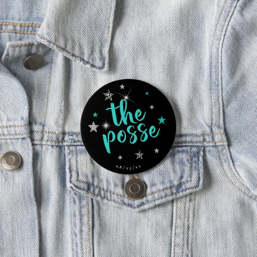 Die Posse Disco Bachelorette Aquamarin ID925 Button (Beispiel)