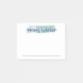 Die Post-it-Notizen eines Sozialarbeiters in einer Post-it Klebezettel (Vorderseite)