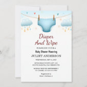 Die Post Vater rosa blaues Windeln und wischen Bab Einladung (Vorderseite)