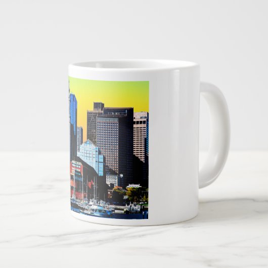 Die Poster Card des Custom House Boston USA Jumbo-Tasse (Vorderseite Rechts)