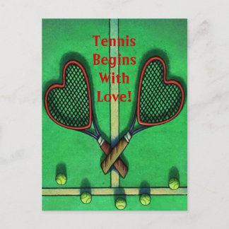 Die Posterkarte Sportspieler Tennis beginnt mit de Postkarte