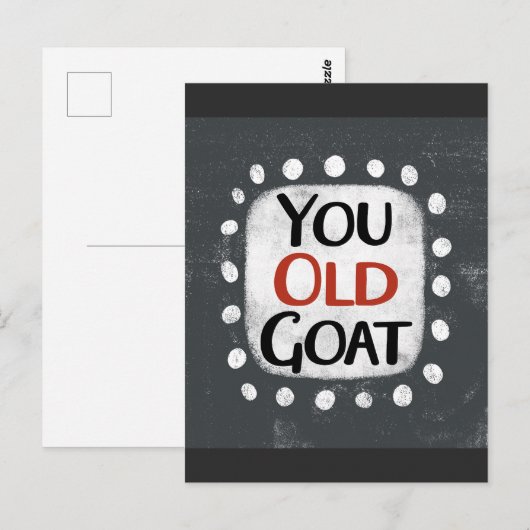 Die Postkarte der alten Ziege (Vorne/Hinten)