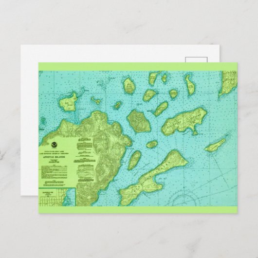 Die Postkarte der Apostelinseln (Vorne/Hinten)