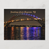 Die Postkarte der Bayonne-Brücke (Vorderseite)