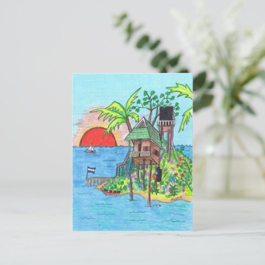 Die Postkarte der Insel (Stehend Vorderseite)