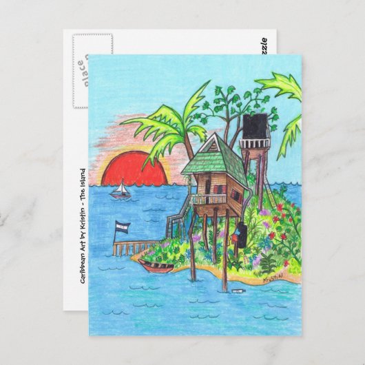Die Postkarte der Insel (Vorne/Hinten)