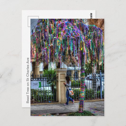 Die Postkarte der Mardi Gras Bead Tree (Vorne/Hinten)