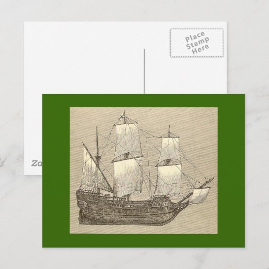 Die Postkarte der Mayflower (Vorne/Hinten)