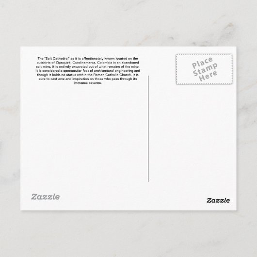 Die Postkarte der Salzkathedrale (Rückseite)