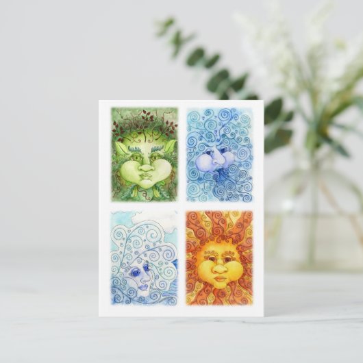 Die Postkarte der vier Elemente (Stehend Vorderseite)