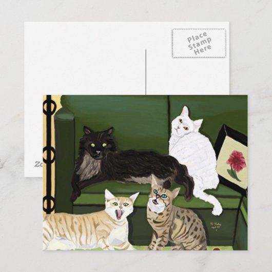 Die Postkarte der vier kleinen Löwen (Vorne/Hinten)