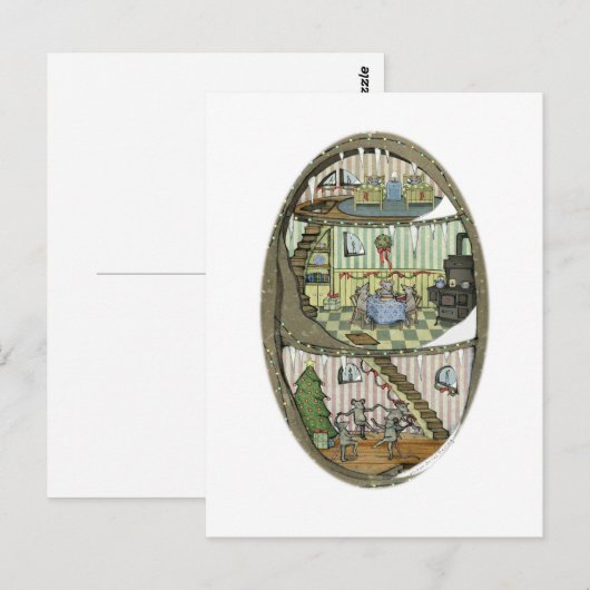 Die Postkarte der Weihnachtsmäuse (Vorne/Hinten)