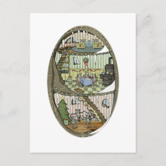 Die Postkarte der Weihnachtsmäuse (Vorderseite)