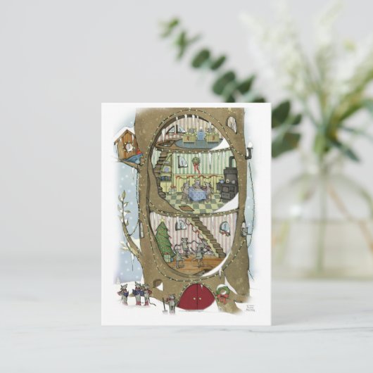 Die Postkarte der Weihnachtsmäuse (Stehend Vorderseite)
