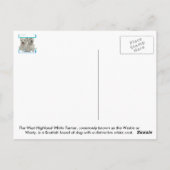 Die Postkarte der Westie Collection (Rückseite)