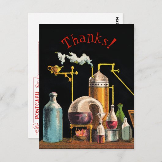 Die Postkarte des Alchemist Mad Scientists (Vorne/Hinten)