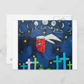 Die Postkarte des fliegenden Herzens (Vorne/Hinten)